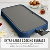 image:imageMartha Stewart 12 x 22 Electric Griddle XL Ceramic NonstickFlat Top Cooking Surface Adjustable Temperature Dial Drip Tray Dishwasher Safe 1500W Fast Even Heating Pancakes amp Eggs Linen CreamIndigo Blue